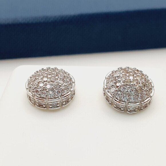 "925 Sterling Silver Plated CZ Earrings, EVBRS451 - Picture 4 of 9